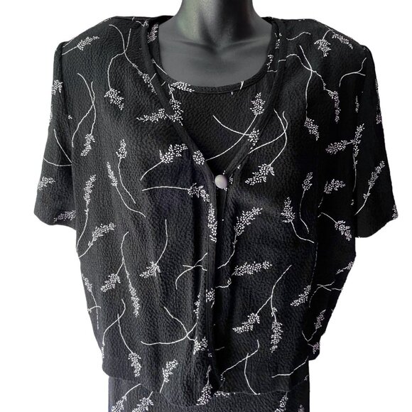 90s VTG Molly Malloy Sleeveless Floral Maxi Black Dress With Cover Women’s 12 - Picture 6 of 16